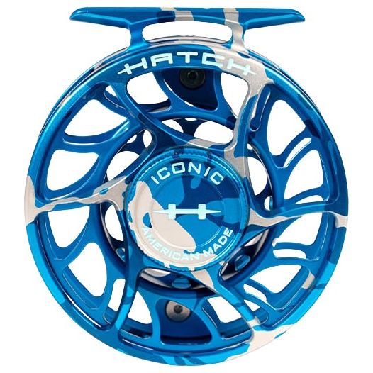 Hatch Custom Splash Camo Iconic Large Arbor Fly Reel 4 Plus Splash Camo / Light Blue Image 03