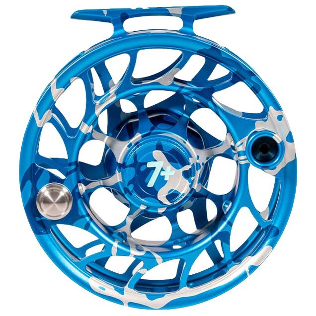 Hatch Custom Splash Camo Iconic Large Arbor Fly Reel 7 Plus Splash Camo / Light Blue Image 01