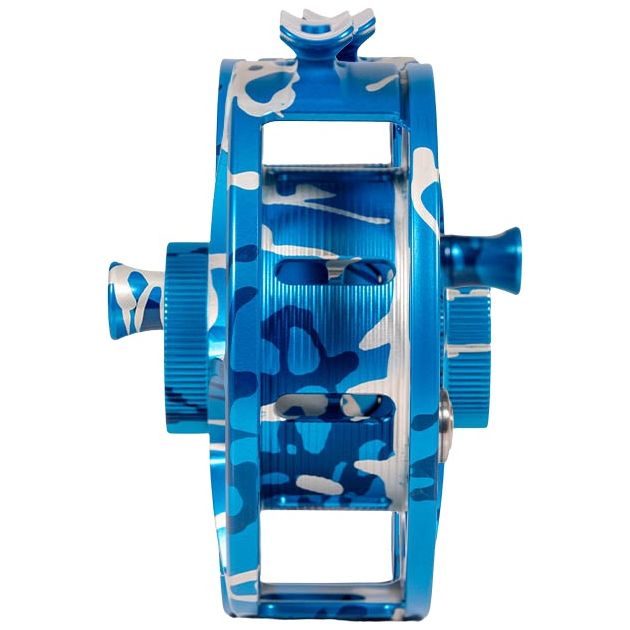 Hatch Custom Splash Camo Iconic Large Arbor Fly Reel 7 Plus Splash Camo / Light Blue Image 02