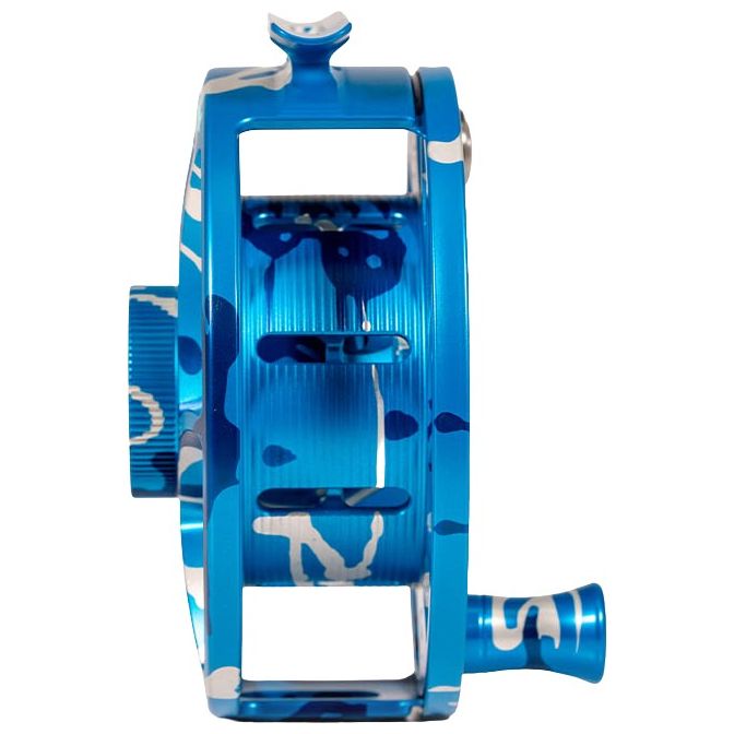 Hatch Custom Splash Camo Iconic Large Arbor Fly Reel 9 Plus Splash Camo / Light Blue Image 02
