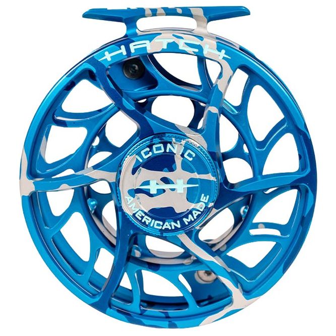 Hatch Custom Splash Camo Iconic Large Arbor Fly Reel 9 Plus Splash Camo / Light Blue Image 03