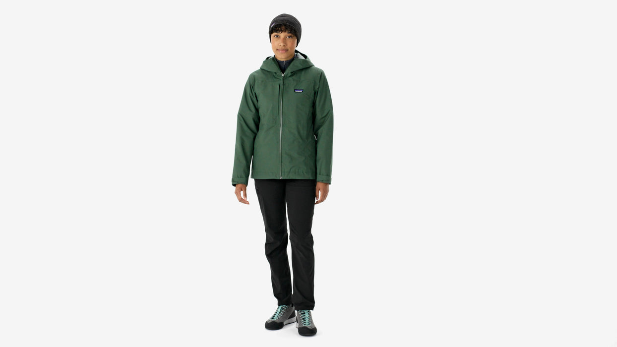Patagonia Women's Insulated Boulder Fork Rain Jacket Canopy Green Image 02