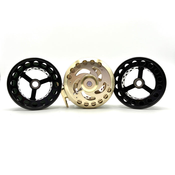 Used Reel - Orvis Vortex 9/10 Anti Reverse w/ 2 Spare Spools - Fly Reel