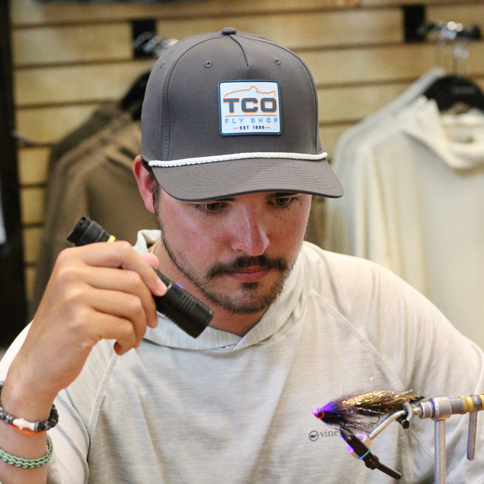 TCO Fly Shop 5 Panel Classic Rope Hat - '26 Fish Logo