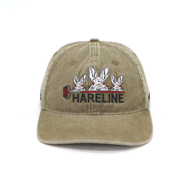 Hareline Logo Olive Brown Washed Cotton Cap #11