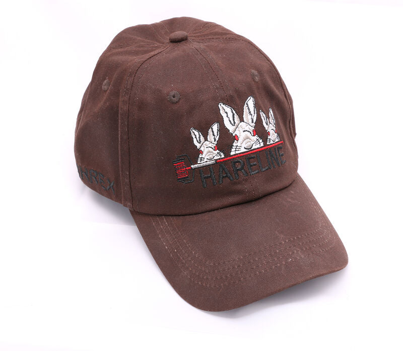 Hareline Logo Dark Brown Waxed Cotton Hat #13