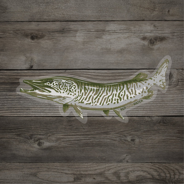 Rep Your Water Artist's Reserve Musky Sticker, Large