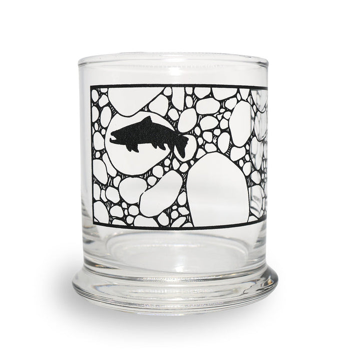 Rep Your Water River Rock Trout Lowball Glass