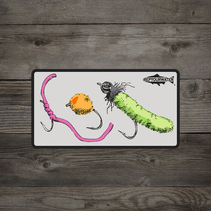 Rep Your Water Trash Flies Sticker, Medium