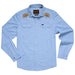 Howler Brothers Crosscut Deluxe Longsleeve Fanned Flora : Faded Blue Oxford Image 01