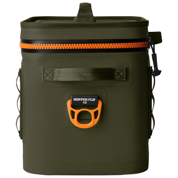 YETI Hopper Flip 12 Soft Cooler Olive / King Crab Orange Image 02