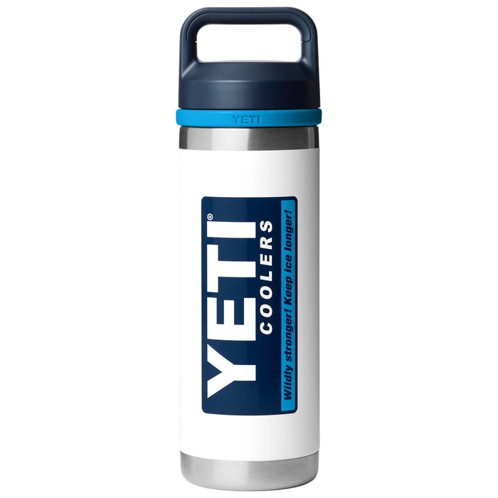 YETI Rambler 18oz Bottle With Chug Cap White / Blue Image 01
