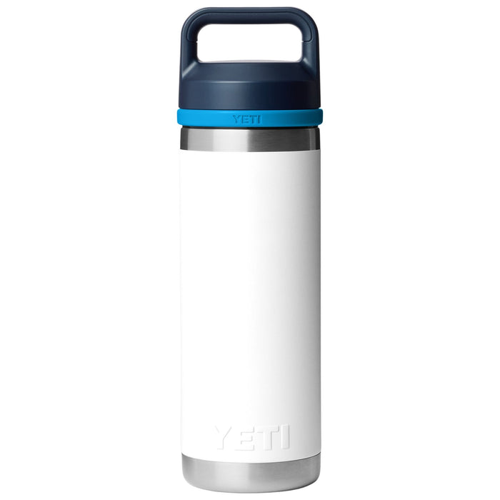 YETI Rambler 18oz Bottle With Chug Cap White / Blue Image 02