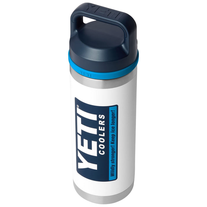 YETI Rambler 18oz Bottle With Chug Cap White / Blue Image 03