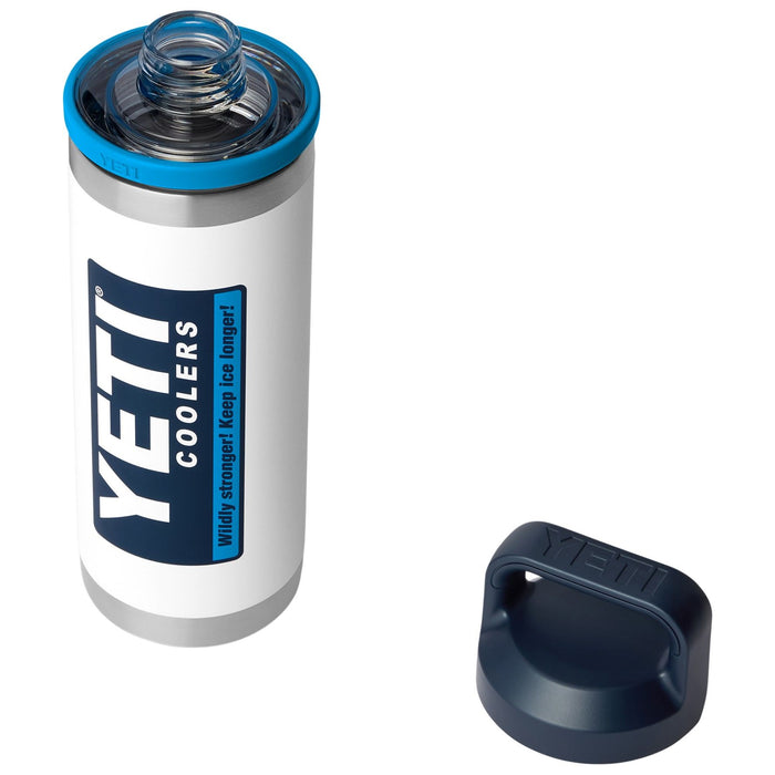 YETI Rambler 18oz Bottle With Chug Cap White / Blue Image 04
