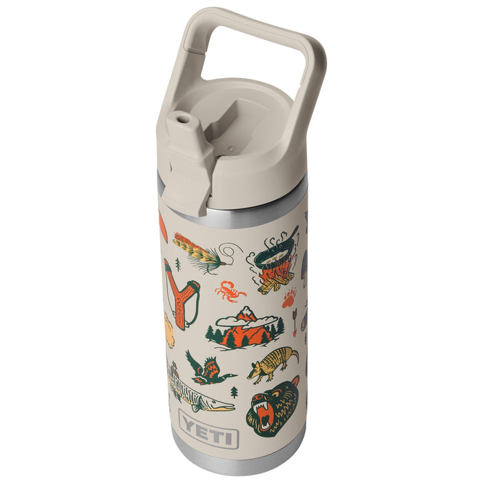 YETI Rambler 18oz Bottle with Straw Cap Cape Taupe / Summer Camp Image 04