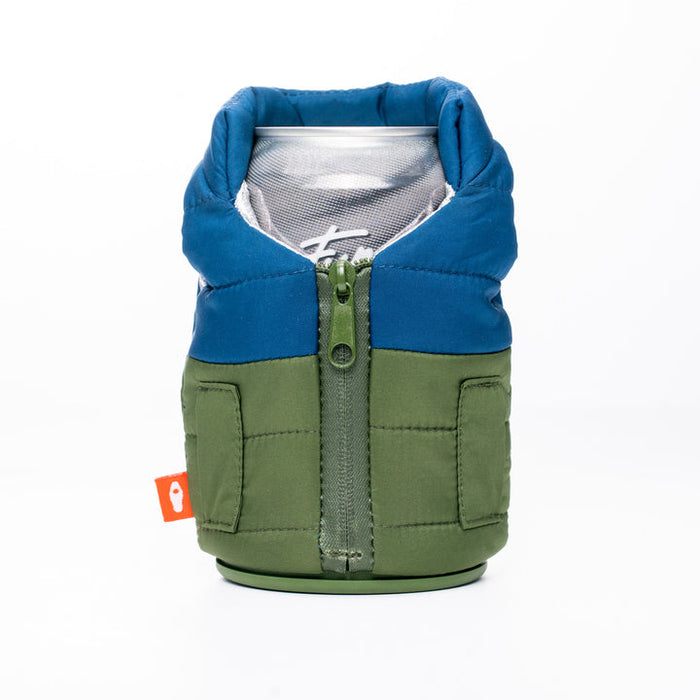 Puffin Drinkwear The Puffy Vest Olive Green Sailor Blue