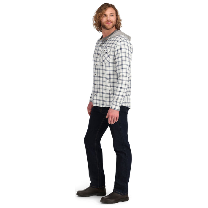 Simms Santee Flannel Hoody Navy / Sterling Camp Plaid Image 03