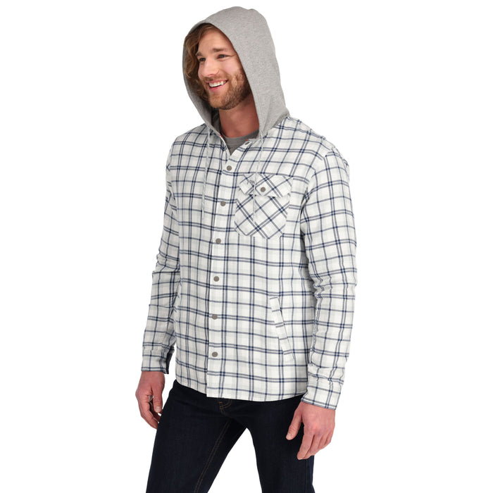 Simms Santee Flannel Hoody Navy / Sterling Camp Plaid Image 06