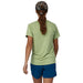 Patagonia Womens Cap Cool Daily Graphic Shirt Ridge Rise Stripe: Salvia Green X-Dye Image 04