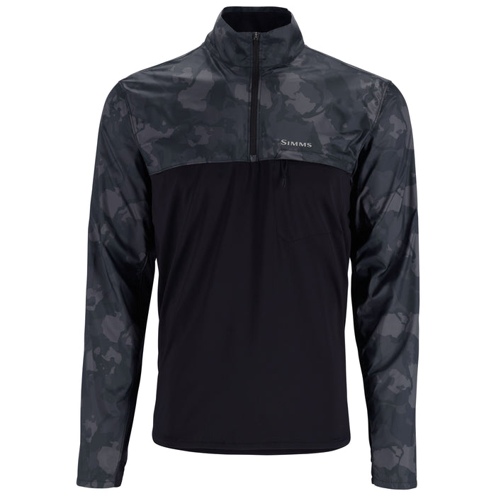 Simms SolarFlex Wind Half Zip Shirt Black / Regiment Camo Carbon 01