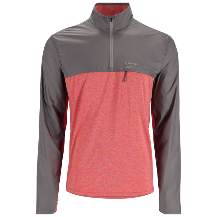 Simms SolarFlex Wind Half Zip Shirt Cutty Red Htr / Steel 01