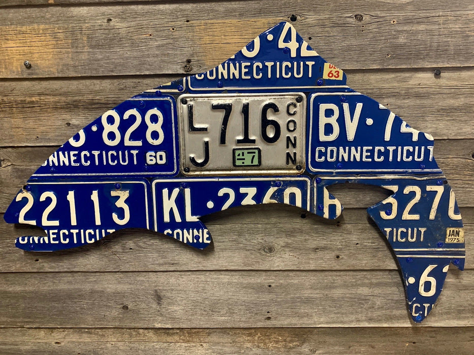 Cody Richardson Art - Connecticut Antique Trout License Plate Art