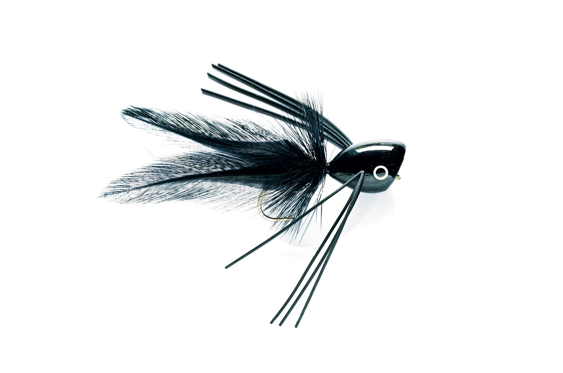bass popper lures for fishing Bass Popper Black Sz. 1/0