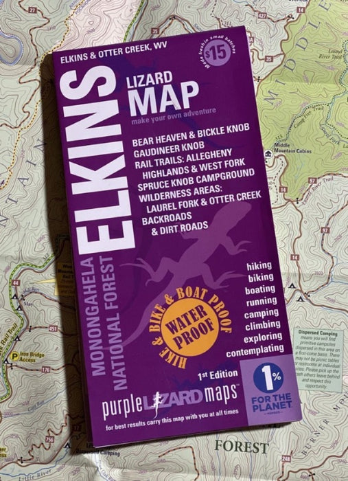 Purple Lizard Map - Elkins/Otter Creek
