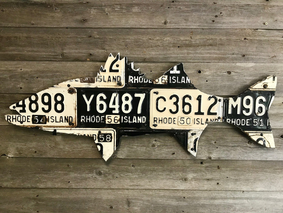 Cody Richardson Art - Rhode Island Striped Bass License Plate Art