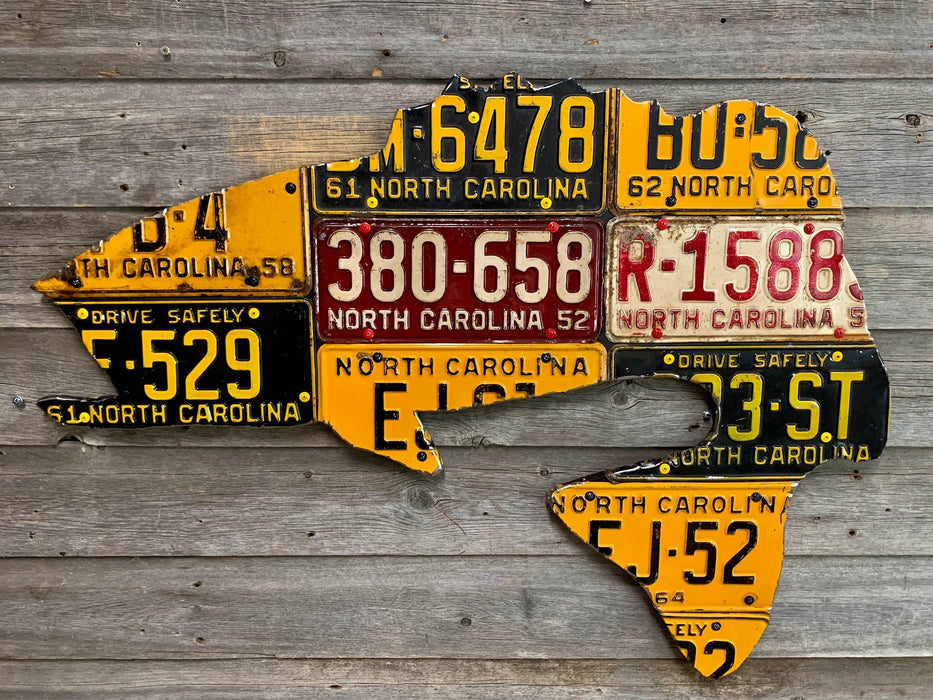 Cody Richardson Art - Antique North Carolina Largemouth Bass License Plate Art