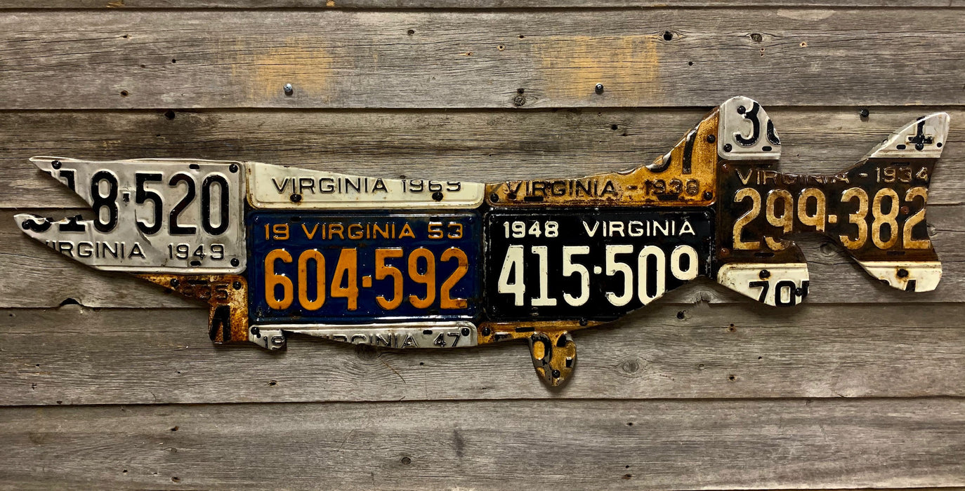 Cody Richardson Art - Antique Virginia Pike/Muskie License Plate Art
