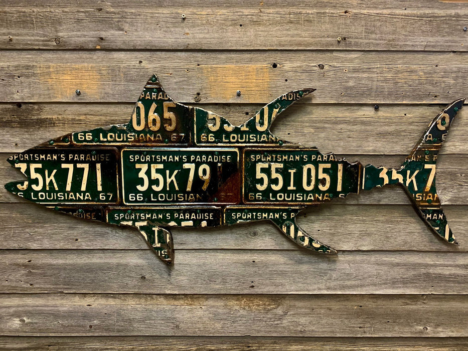 Cody Richardson Art - Louisiana Tuna Antique License Plate Art