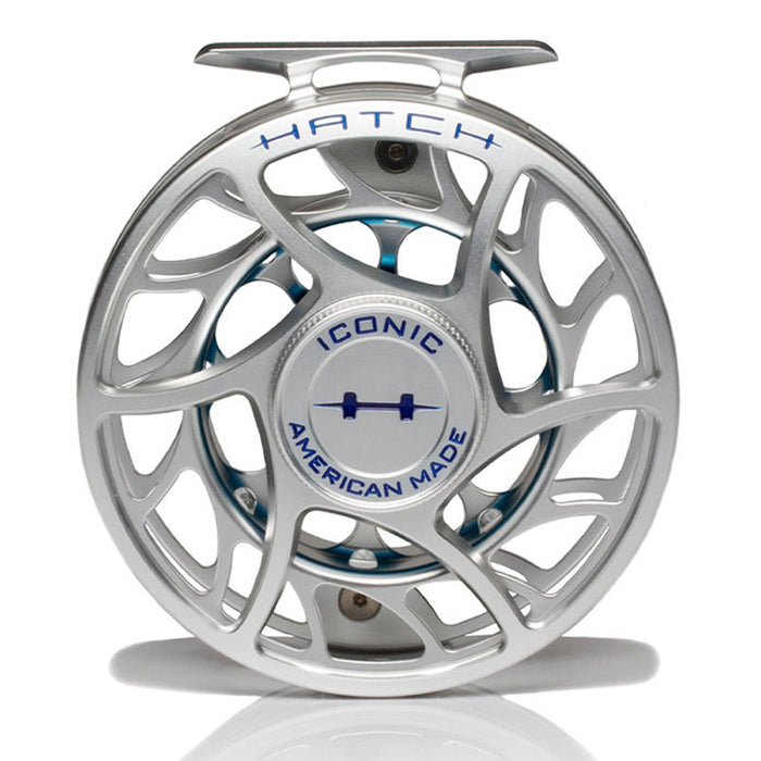 Hatch Iconic 7 Plus Fly Reel Clear/Blue / Large Arbor