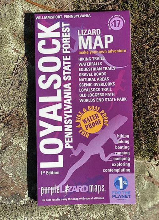 Purple Lizard Map - Loyalsock/Worlds End State Park