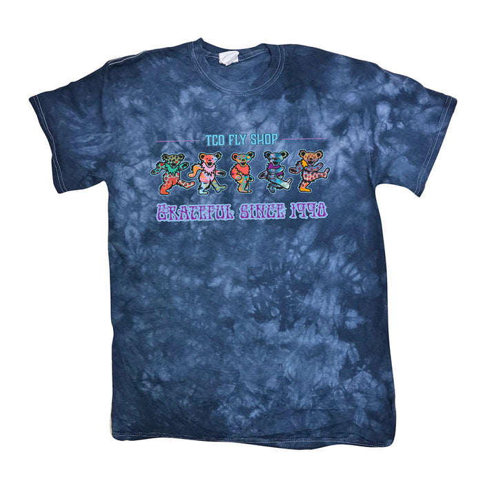 TCO Logo T-Shirt - Dancing Fish Bears Navy Crystal Tie-Dye / M
