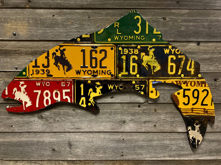 Cody Richardson Art - Wyoming Antique Trout License Plate Art