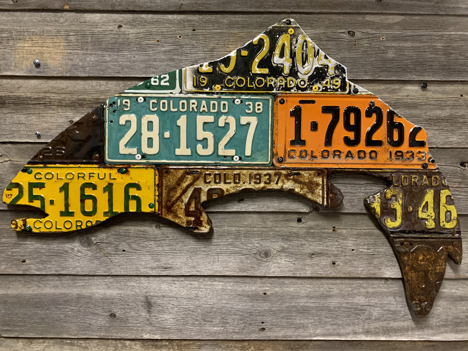 Cody Richardson Art - Colorado Antique Trout License Plate Art