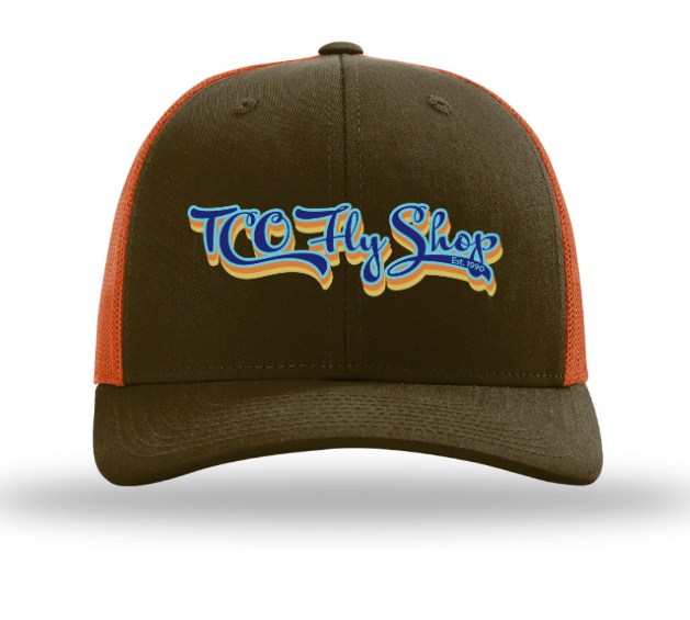 TCO Fly Shop Hat Low Pro Trucker - Retro Logo Mushroom/Burnt Orange